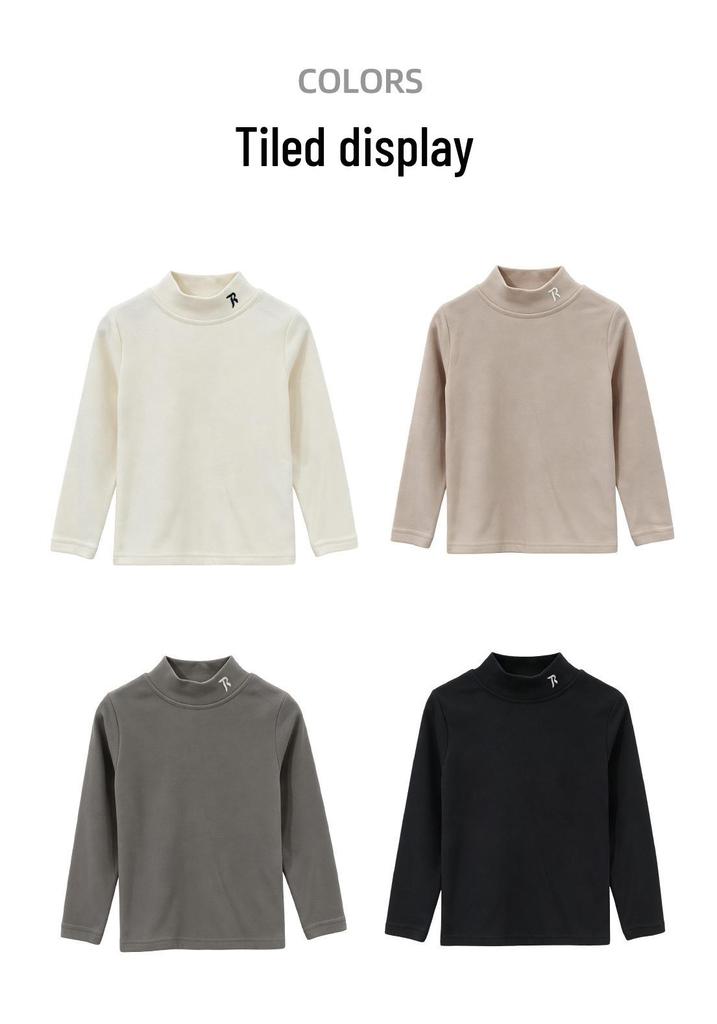 Beiteng Kids' Thickened Long-Sleeve Top - Autumn/Winter Korean Style Boys & Girls Warm Base Layer