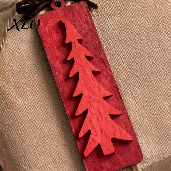 Rustic Holiday Hanging Decorations Wooden Christmas Tree Ornaments, Winter Farmhouse Decoration, Themed Home Xmas Pendant for Wreath Party Decor