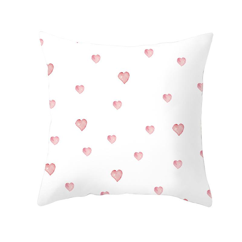 Pink Series Valentine's Day Peach Skin Pillowcase Home Sofa Cushion Cover Square Pillowcase