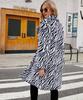 2023 Autumn Zebra Print Faux Fur Coat: European-American Fashion Long Plush Coat