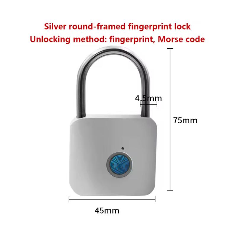 Portable Biometric Padlock Intelligent Fingerprint Unlock Outdoor Waterproof and Rust-Resistant Electronic Anti-Theft Lock