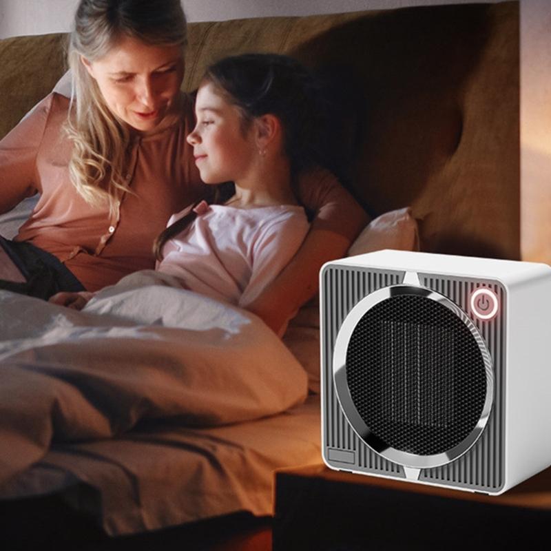 Portable 220V 500W PTC Electric Heater Automatic Temperature Control Desktop Mini Fan Bedroom Heating Fast Heater