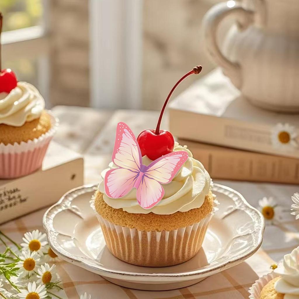 Edible Wafer Paper Butterfly Decoration for Desserts and Cold Dishes