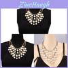 Geometric Double Layer Faux Pearl Necklace With Tassel For Women And Men