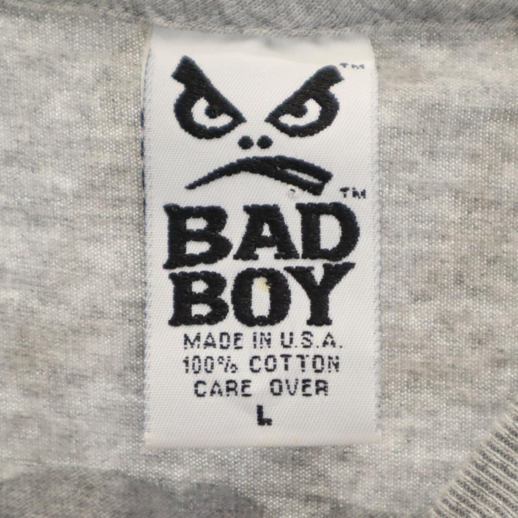 BAD BOY 90s Made In USA Old Short Sleeve T-shirt L Gray Men's Used