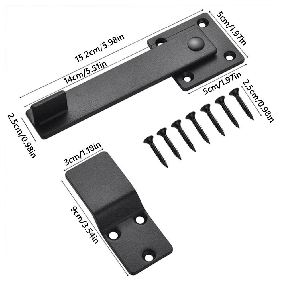 5.5 Inches Barn Door Lock Black Safety Gate Lock Rustic Flip Gate Latch  Fence
