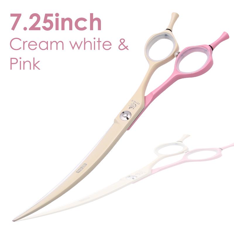 Fenice Professional JP440C Colorful 6.25&7.0 Inch Curved Grooming Scissors Pet Trimming Scissors for Dogs Cats
