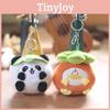 Cute Panda Plush Toy Keychain Short Plush 11cm Height Panda And Persimmon Design