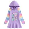 Vestito arcobaleno Cacciatore di demoni Kpop - Vestito da principessa plissettato con cappuccio a maniche lunghe per bambina per primavera e autunno