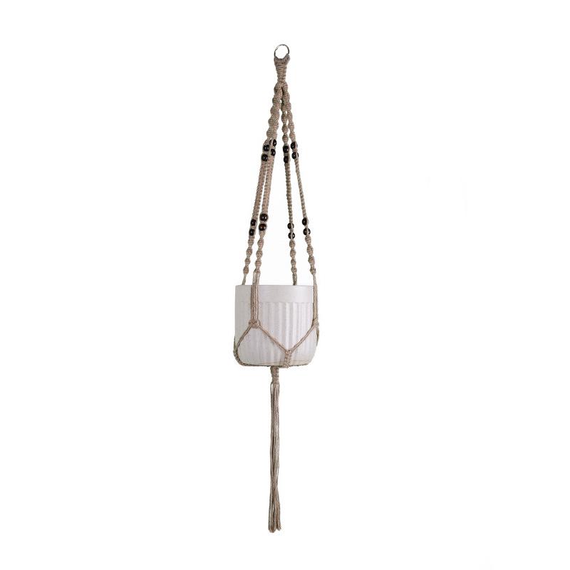 Hand-woven Bohemian Hemp Rope Hanging Basket Pendant