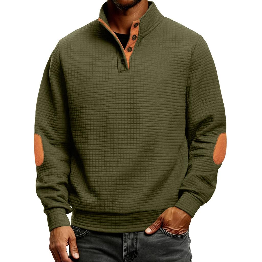 Herren Einfarbig Stehkragen Knopf Sweatshirt Hoodie Herren Sport Übergröße Lässiges Sweatshirt