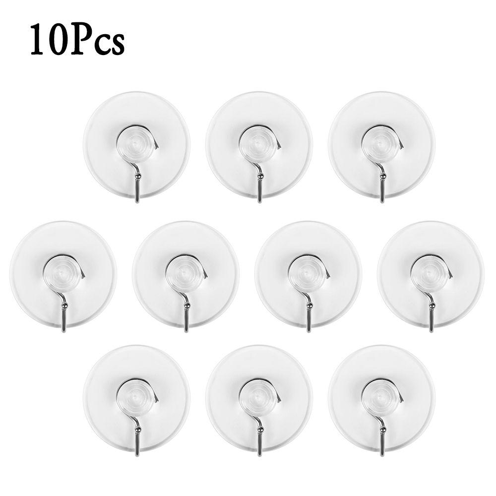 10Pcs/set Bathroom Home Clear Rubber Hangers Transparent Sucker Suction Cup Wall Hook