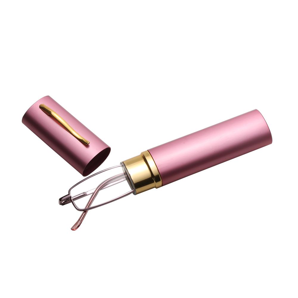 Unisex Metal Reading Glasses Spring Hinge With Tube Case Presbyopia Eyeglasses Resin Hyperopia Eyewear +1.0~+4.0 Strength