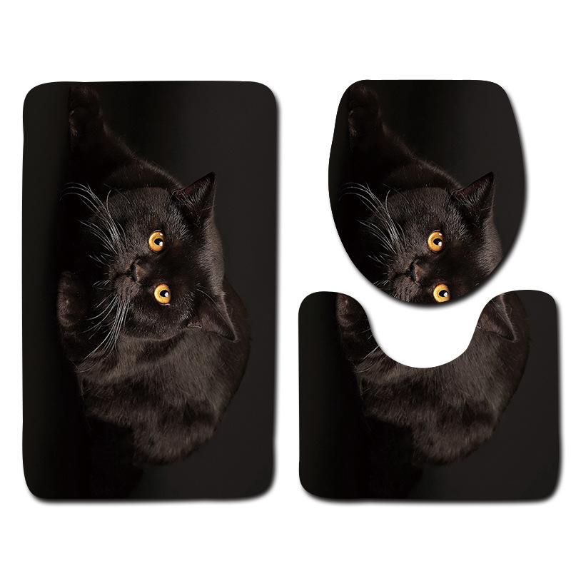 Toilet Three-Piece Floor Mat, Bathroom Three-Piece Carpet Doormat