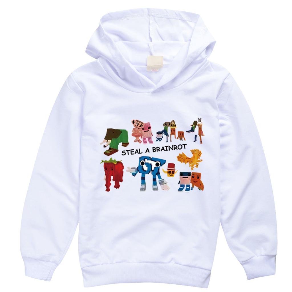

9191 Детский Худи с длинными рукавами и принтом Steal a Brainrot 67 Six Seven 100cm