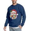 Christmas Print Loose Fit Round Neck Sweatshirt For Men