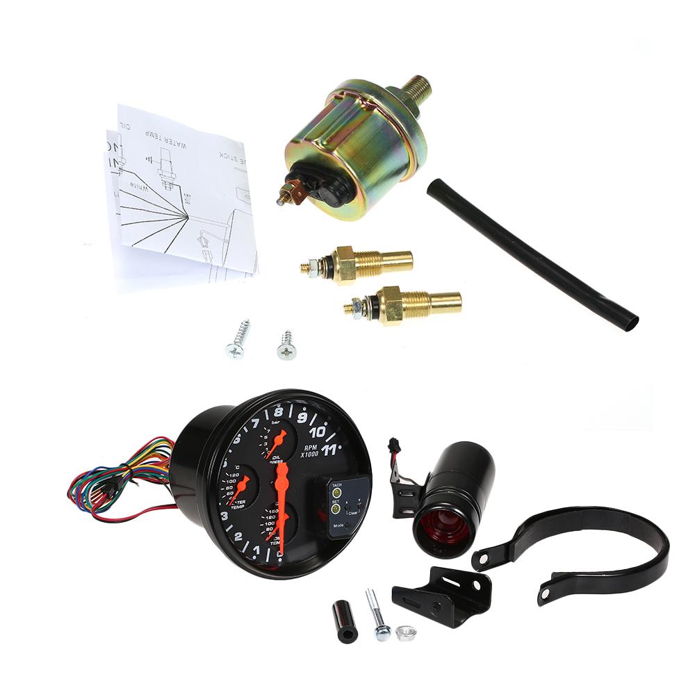 5-Zoll-Auto-Tachometer-Öltemperatur-Gague-Öldruckmesser