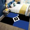 Hamburger SV Flag Style Geometric Print Area Rug Non‑Slip Floor Mat Carpet for Living Room Bedroom Sports Fan Home Decor