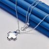925 Sterling Silver 16-30 Inch Glossy Cross Pendant Necklace, Men's and Women's Hip-hop Accessories, Fashionable Jewelry