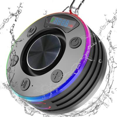 Waterproof 7-Level Bluetooth Bathroom Speaker with Dustproof Design and Wireless Audio Clock.