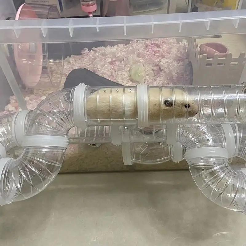 Hamster Tunnel Plastic Toy Rodent Training Channel Durable DIY Splicing Maze Tube External Pipeline for Small Animal Accessories