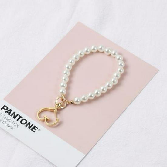 Korean Pearl Keychain & Glass Bead Phone Lanyard Set - Stylish Beaded Bracelet & Car Keychain DIY Kit