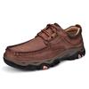 Men's PU Leather Thick Sole Hiking Shoes - Large Size Casual Outdoor Sneakers