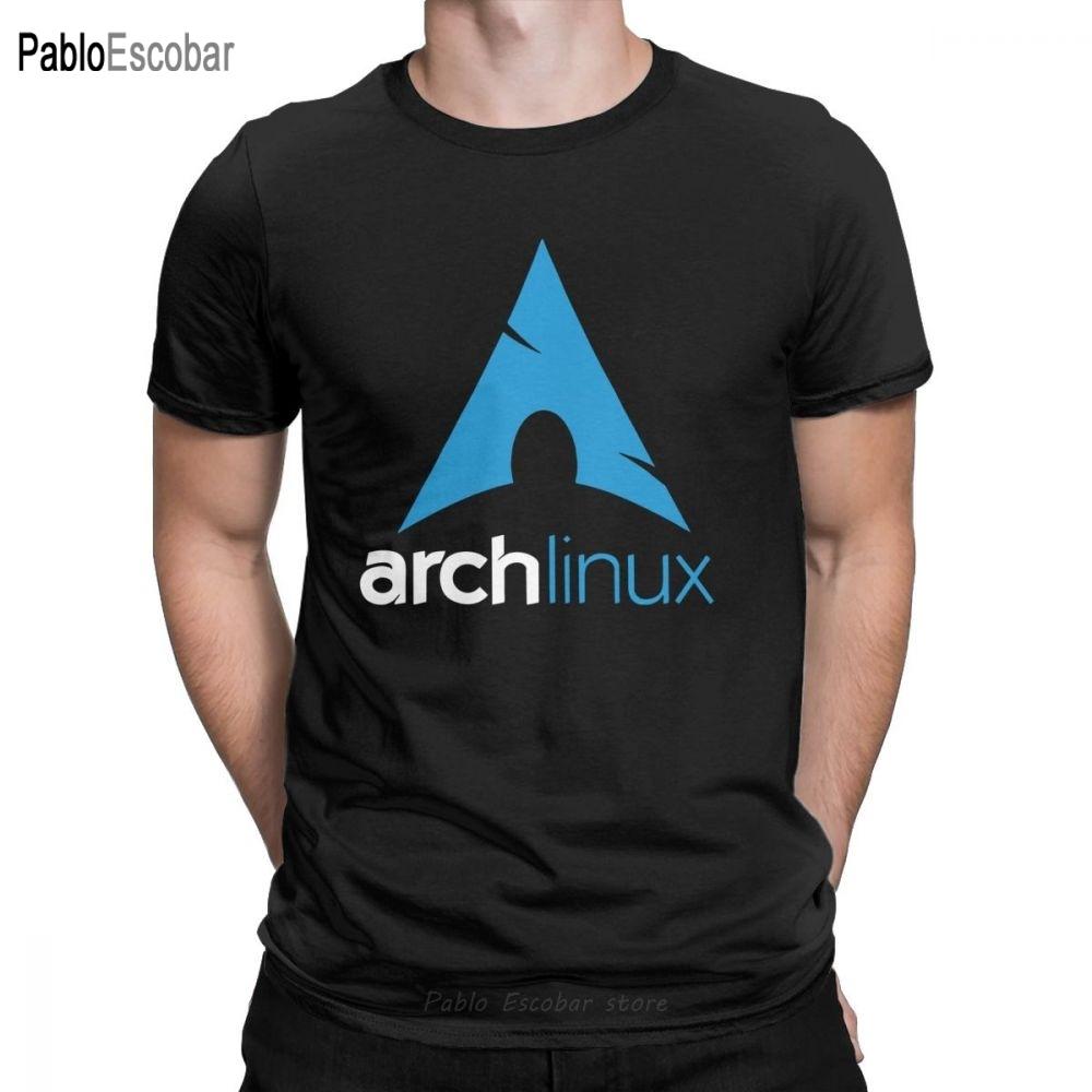 

Мужские футболки Arch Linux Винтажная хлопковая футболка с круглым вырезом и коротким рукавом Новинка Одежда 4XL