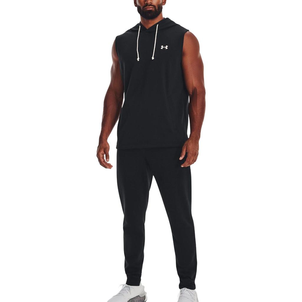 Under Armour Spodnie dresowe Rival z ściągaczem i elastycznymi mankietami Męskie Spodnie Czarne 1376772-001