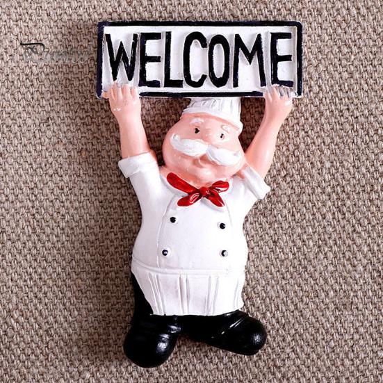Decorative Note Holders 3D Cartoon Chef Refrigerator Magnet, Resin Baker Fridge Magnets Memo Notes Photo Holder for Home Decor Magnet