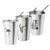 350/500ML Simple Stainless Steel Juice Beer Water Cup Unbreakable Stackable Pint Cups Juice Mug