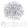 Opaque Spray Painted Acrylic Linking Rings, Quick Link Connectors, for Chains Making, Mixed Shapes, Silver, Acrylic Linking Rings: 240pcs