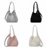 Large Capacity Vegetable Basket Bag Pure Color Shoulder Bag PU Leather Bucket Bag  Lady/Girls
