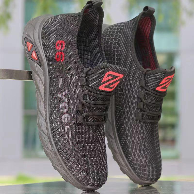 Men's shoes are breathable and lightweight in summer, men's soft-soled fly-woven mesh shoes, lazy shoes, one pedal, driving shoes