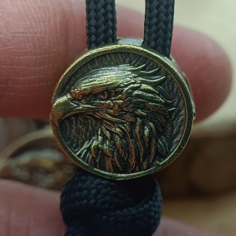 Relief Eagle Brass Knife Beads Punk Outdoor DIY Woven Lanyard Pendant Retro Umbrella Rope Bracelets Accessories