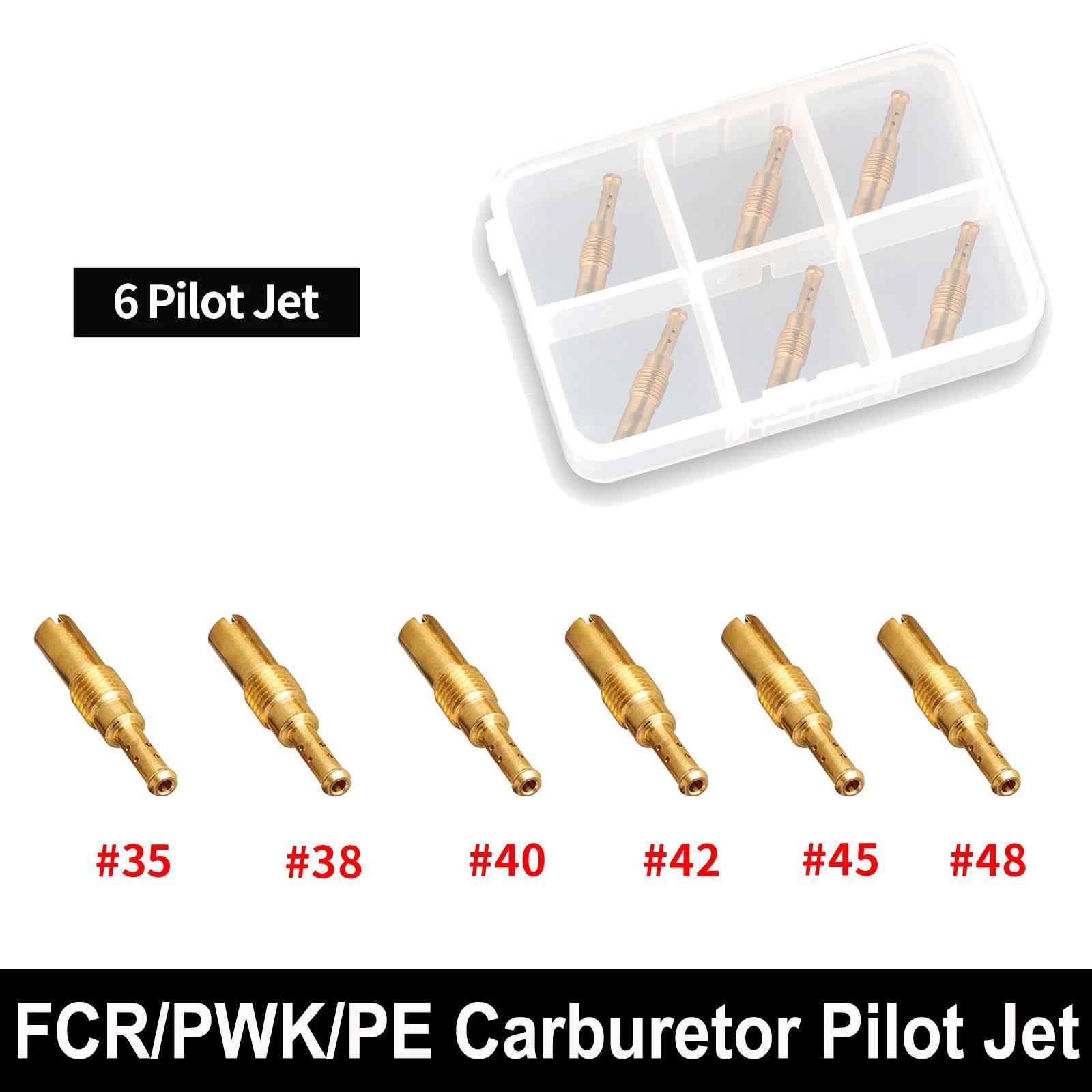 

NIBBI Pack of 6/10 Pieces Motorcycle Carburetor Slow Pilot Jet M5 M6 Injector Nozzle Jets for PE PWK FCR Carburetor Motocross 6PCS Pilot Jet38-48