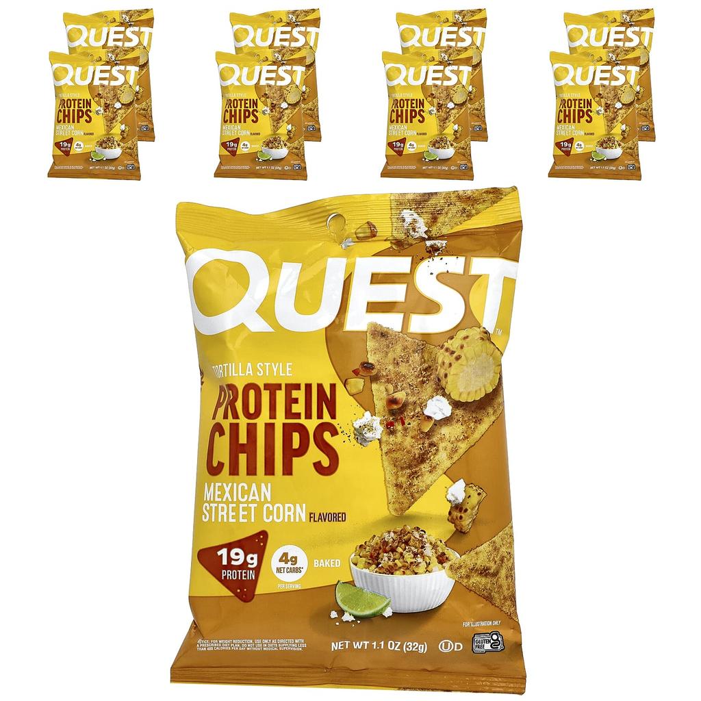 Quest Nutrition, Tortilla-style Protein Chips, Mexican Street Corn, 8 Packs, 32g (1.1oz) Each