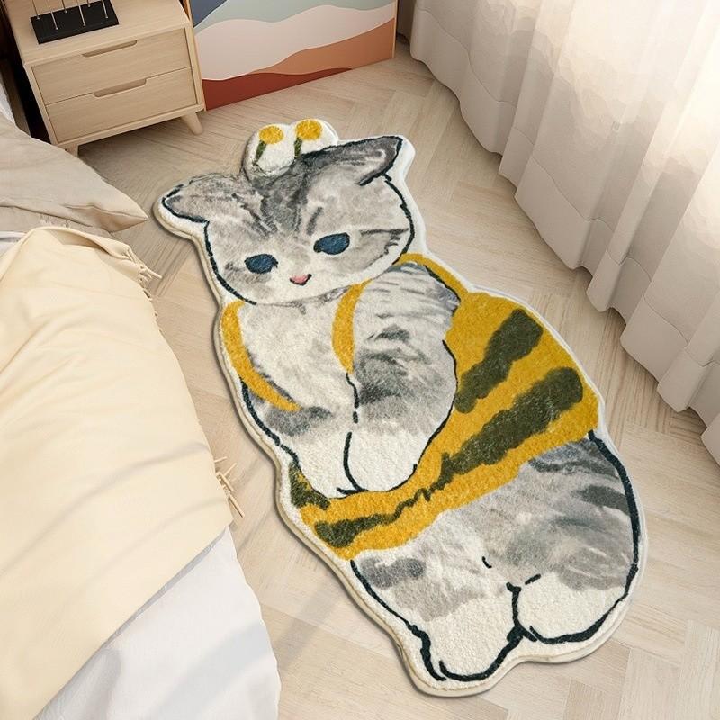Tappeto Peluche Cartoon Mofusand con Design Stampato per Bagno Porta Ingresso Decorazione