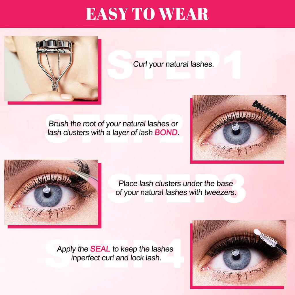 Dense D-Song Color Single-Cluster False Eyelashes Set 8-16Mdiy Segmented Curled Eyelashes