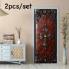 2pcs Retro European Carved Leather Texture Wall Stickers, Living Room Entrance Background Wall Decoration Stickers, Self-adhesiv