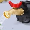 IBC Tote Adapter IBC Tote Fittings Solid Brass Water Shut-Off Valve Faucet with Garden Hose Quick Connectors Set