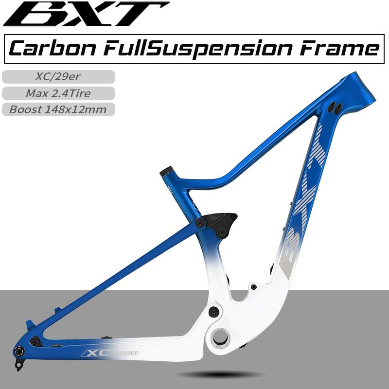 BXT 29er Full Suspension Frame Boost 148*12mm Carbon Bicycle Frame use UDH Hanger XC Cross Country Carbon Frame