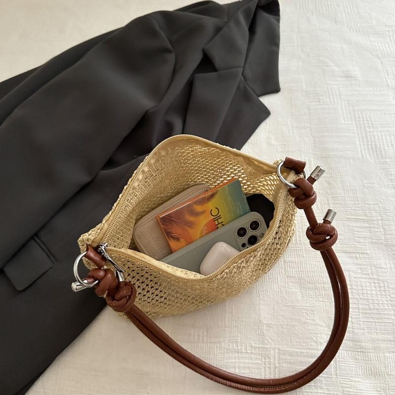 Hand Carry Casual Versatile Woven Bag Women, Summer New Fashionable Simple Straw Bag Trendy Shoulder Bag