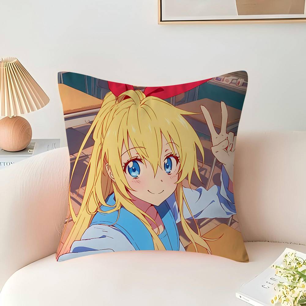 Anime K-Kirisaki-Chitoge Pillow Gift Home Office Decoration Bedroom Sofa Car Cushion Cover Case 45x45