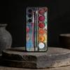 Watercolors Set Paint Palette Phone Case For Samsung Galaxy A20,21s,22,31,32,52,53,72,73,80,91 Soft Black Shell