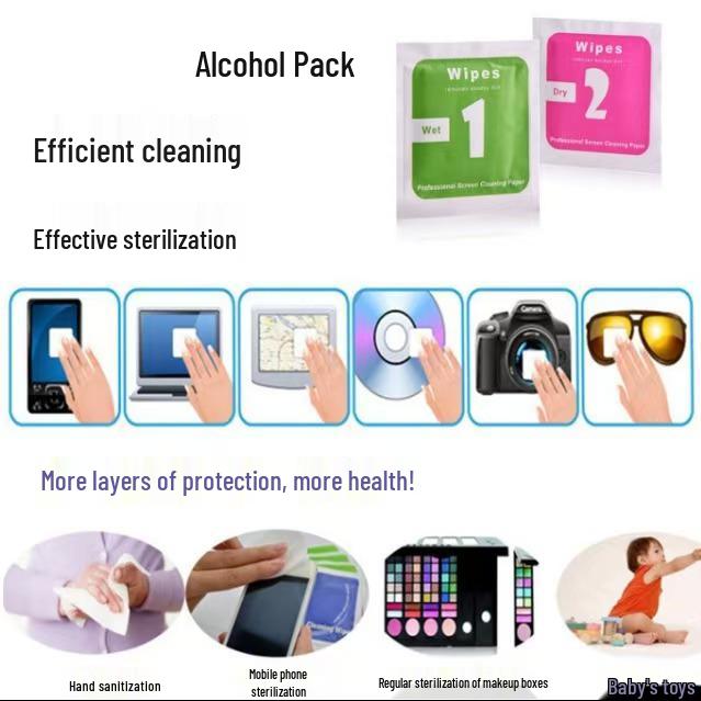Alcohol Wipes & Cleaning Tools for Phone: Disinfection, Sterilization, Dust Removal Stickers, Tempered Film, Wet & Dry Screen Wipes