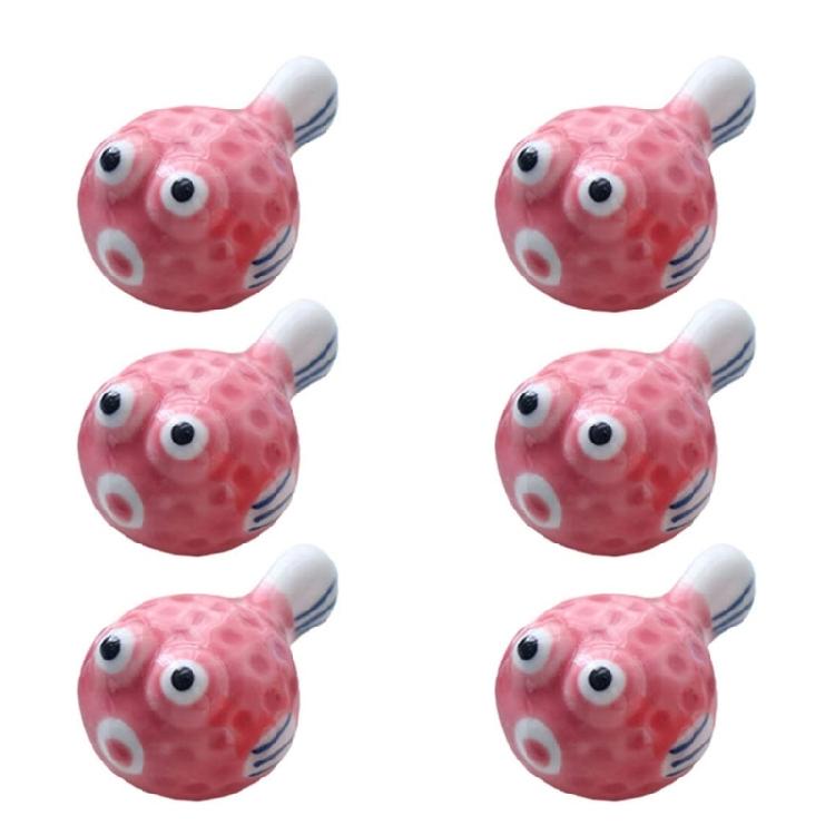 6 Pack Chopstick Rests Cute Pufferfish Shaped Chopstick Holders Ceramic Rests розовый