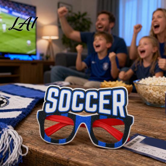 Football Shape Glasses Glasses Soccer Themed Decorative Lightweight Paper Frame Colorful Party