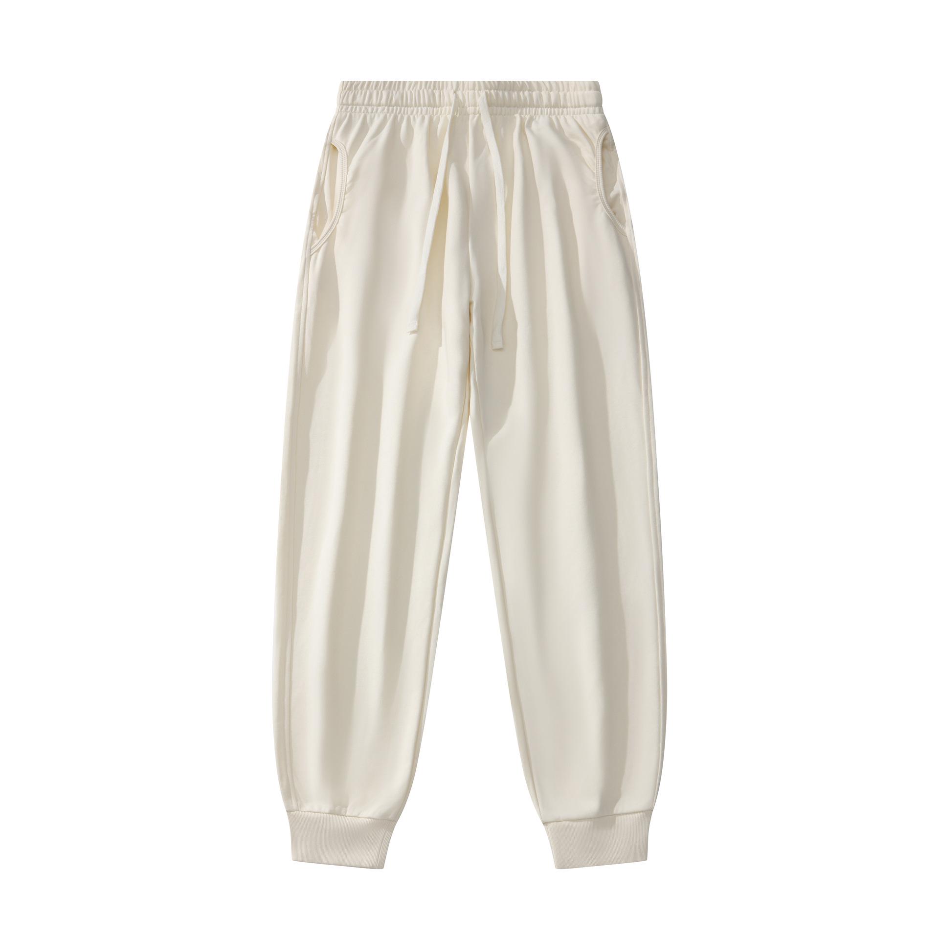 

Men s Trendy Terry Sweatpants: Loose, Small Leg, Logo, 300g XXXL бежевий