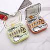3pcs Space-saving Flatware Set Foldable Spoon Fork Chopstick Stainless Steel Cutlery Set Camping